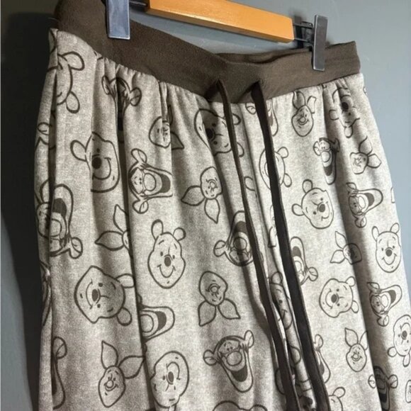 DISNEY Winnie The Pooh Tigger Piglet Stretch 2 Piece Pajama PJ Set L Lounge - Picture 9 of 11